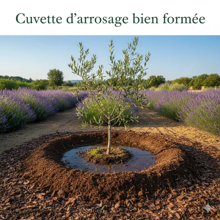 Cuvette d'arrosage bien formée