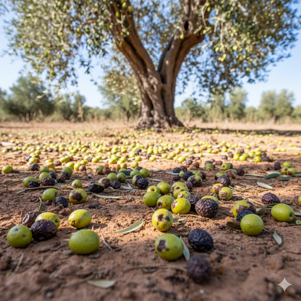 Dégâts olives tombées