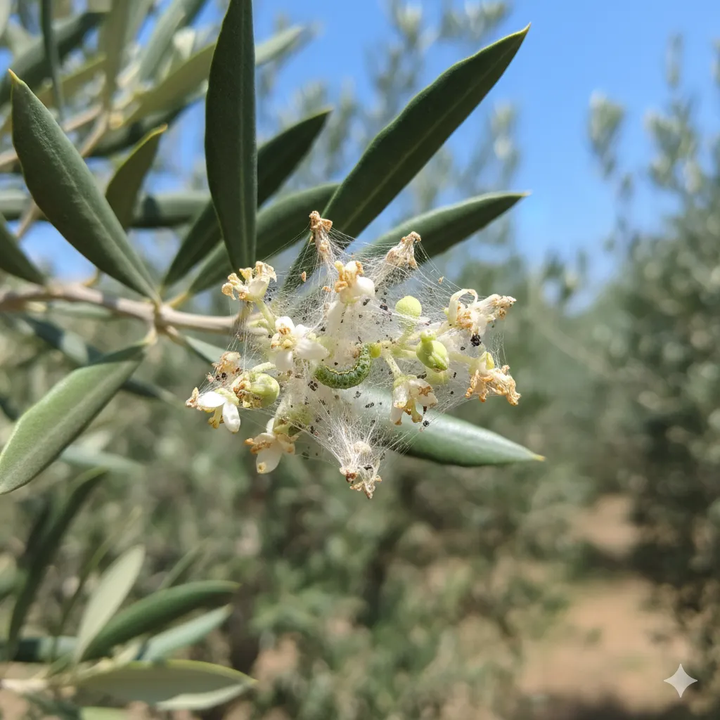 Inflorescences collées par soie