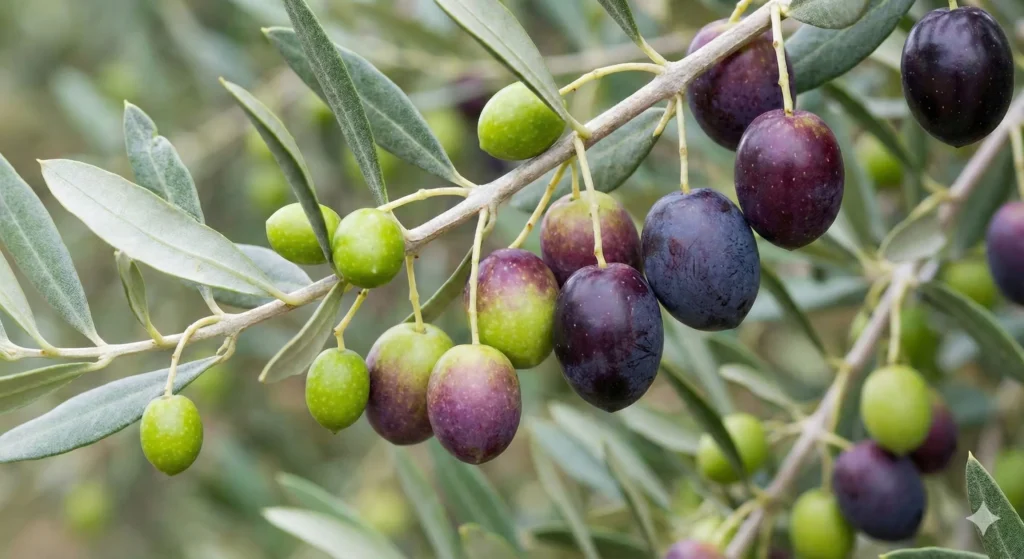 Goût huile olive : comprendre fruité, amertume et piquant 1 Olives vertes-noires progression