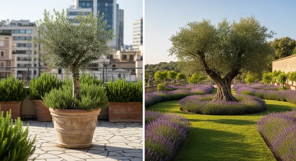 Olivier en pot ou sur une terrasse urbaine