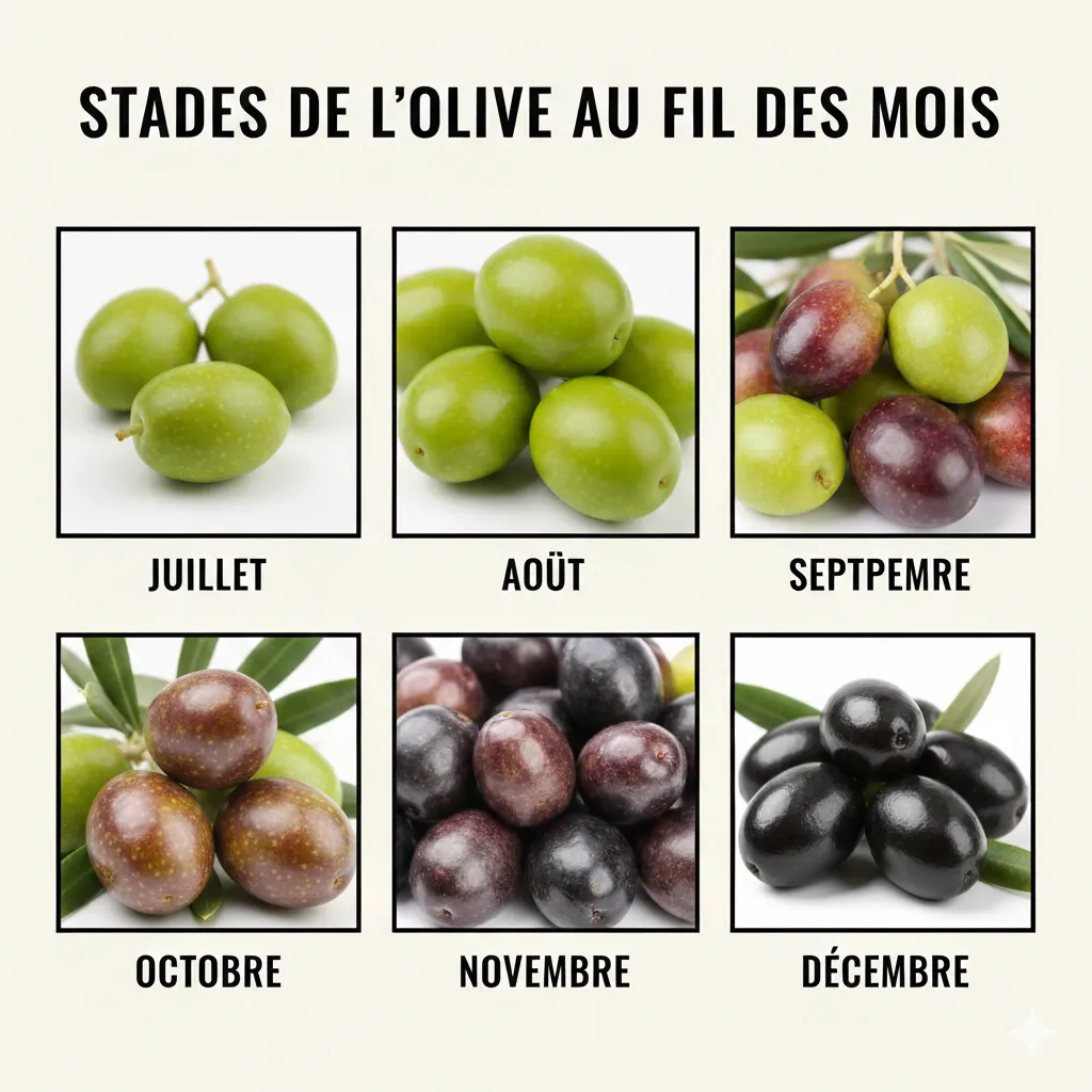 Calendrier : L'entretien de l'olivier mois par mois 2 Stades de l'olive