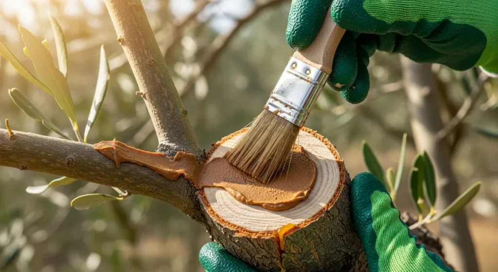 application de mastic cicatrisant