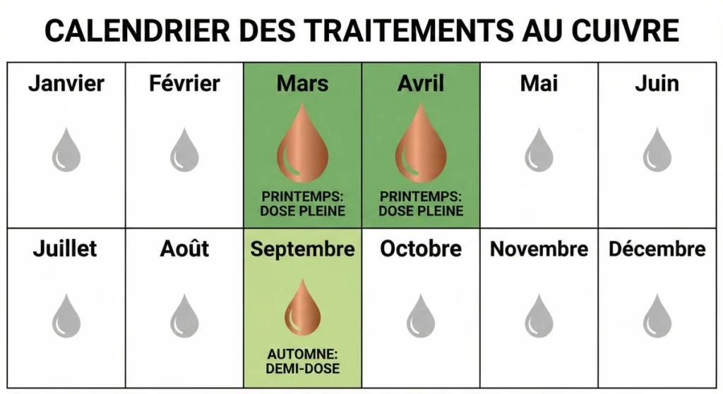 Les traitements au cuivre de l'olivier : Mode d'emploi complet 2 Le calendrier des traitements