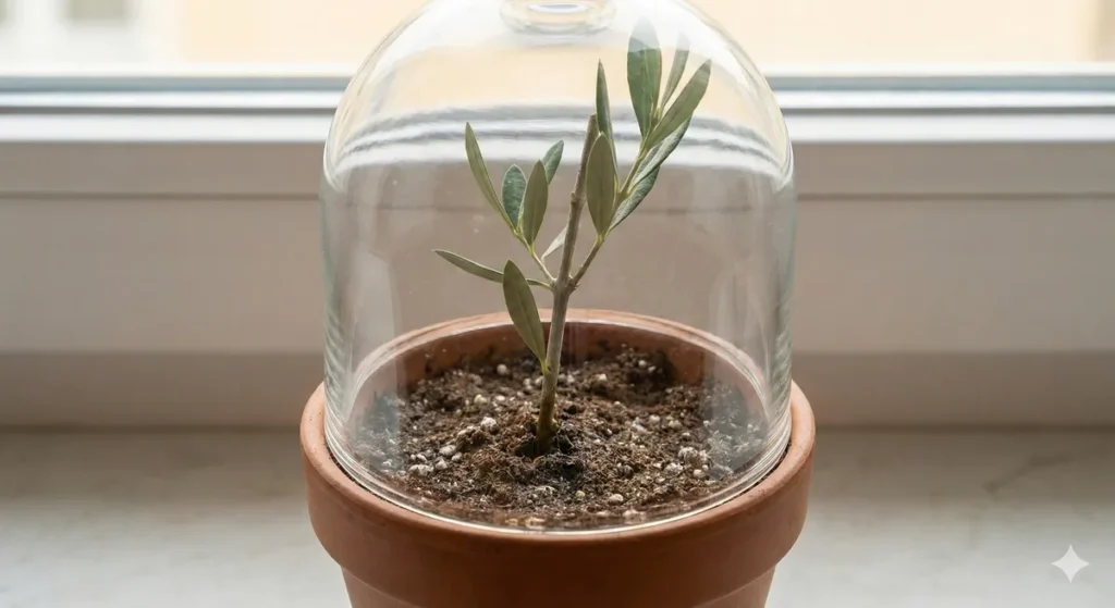 Comment Bouturer un Olivier ? Guide Pas à Pas pour Réussir 2 Mise en terre sous cloche