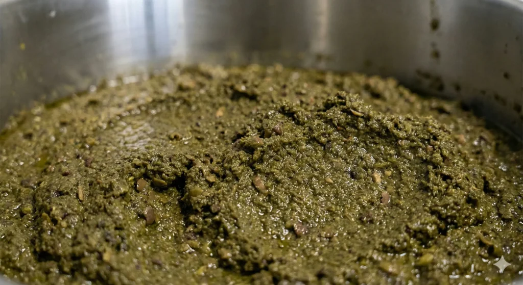 Trituration olive : 5 étapes du broyage à l'huile pure 2 Pâte d'olive texture tapenade