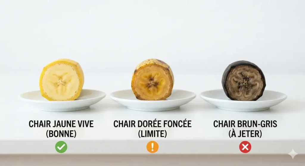Une banane noire est-elle encore comestible ou dangereuse ? 2 Comparaison des chairs