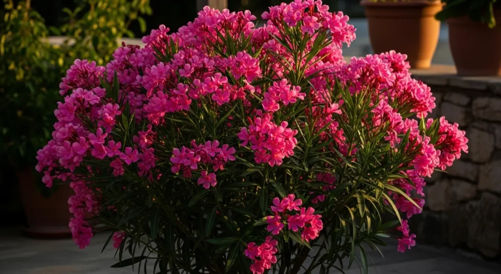 Tailler les lauriers-roses : quand, comment et jusqu'où couper ? 1 Laurier rose en fleur