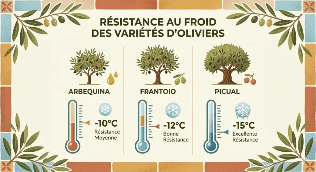 Protéger son olivier du froid : ce qui marche vraiment 1 Tableau comparatif des variétés