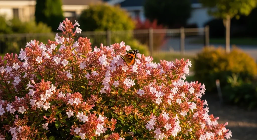 Haie brise-vue fleurie : 10 arbustes pour allier intimité et beauté 3 Arbuste abélia en pleine floraison