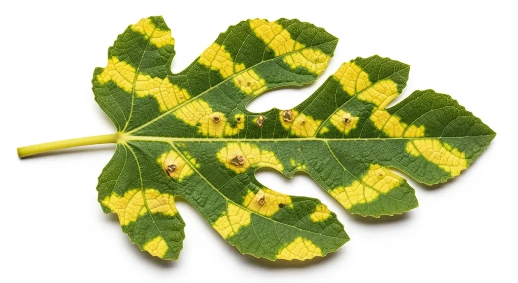 Mosaïque virale sur feuille de figuier