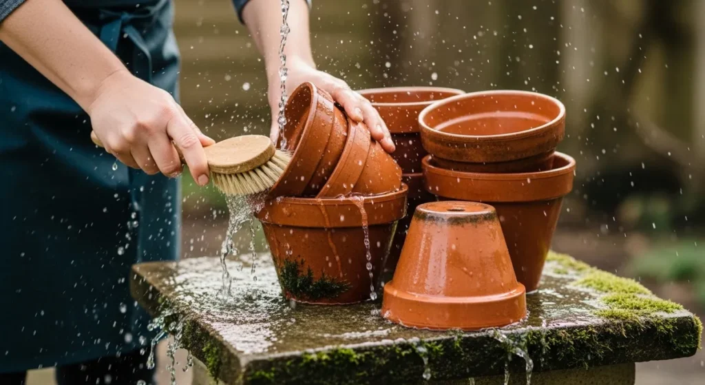 Nettoyage outils de jardin à l'alcool