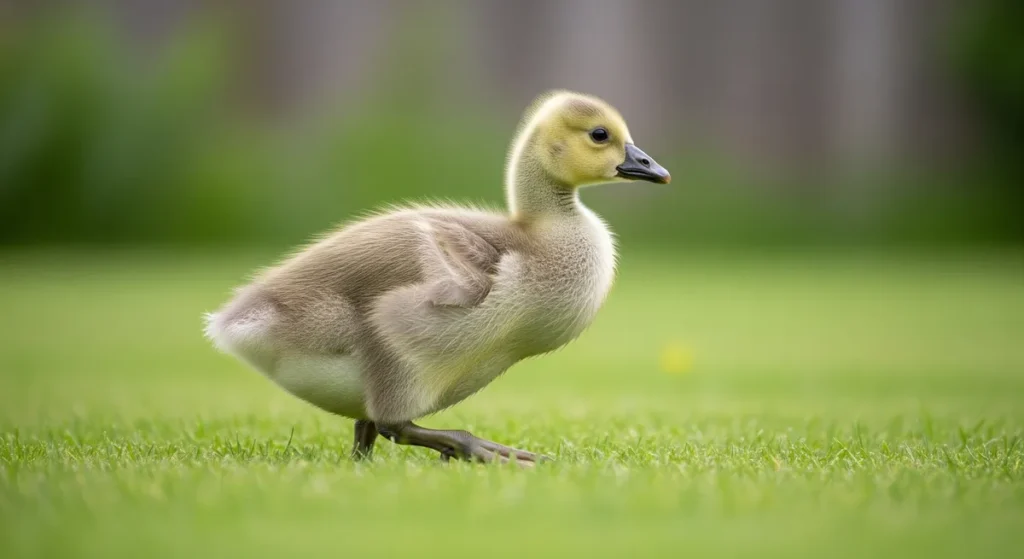 Le petit de l'oie s'appelle l'oison : tout ce qu'il faut savoir 2 Oison sur une pelouse