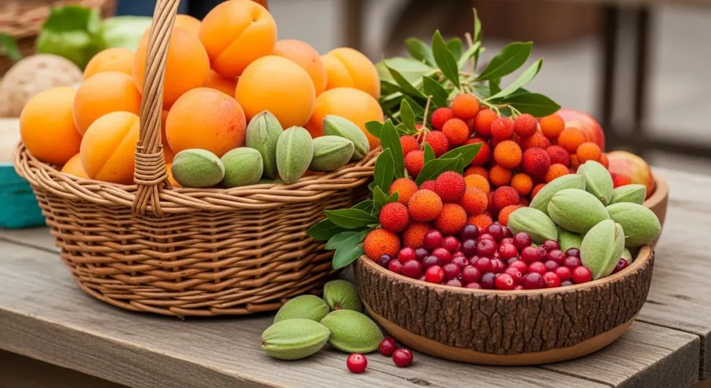 Fruit en A : liste et guide pour les cultiver au potager et au verger 4 Panier avec assortiment de fruits en A