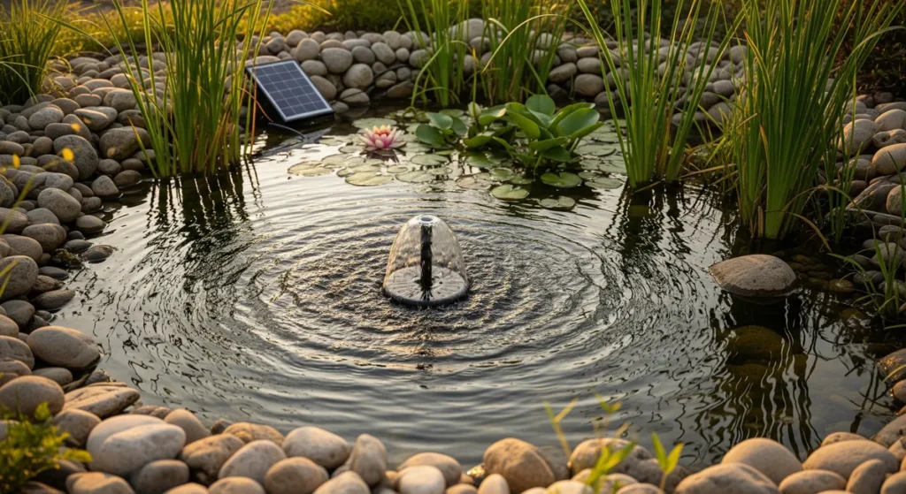 Pompe bassin solaire : comment choisir et installer la bonne 1 Petit bassin naturel avec pompe solaire