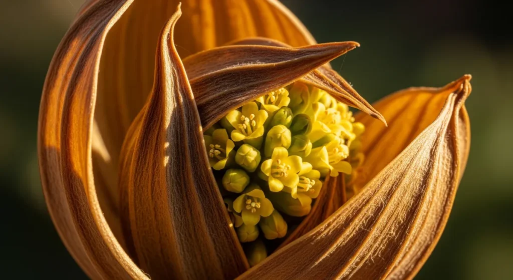 La floraison du palmier : ce que révèle une fleur sur votre arbre 1 Spathe de trachycarpus
