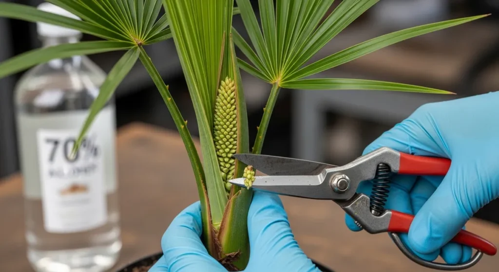 La floraison du palmier : ce que révèle une fleur sur votre arbre 4 Technique de taille de l'inflorescence