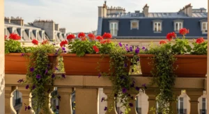 Jardinière de balcon : comment choisir et composer la vôtre Balcon parisien avec plusieurs jardinières