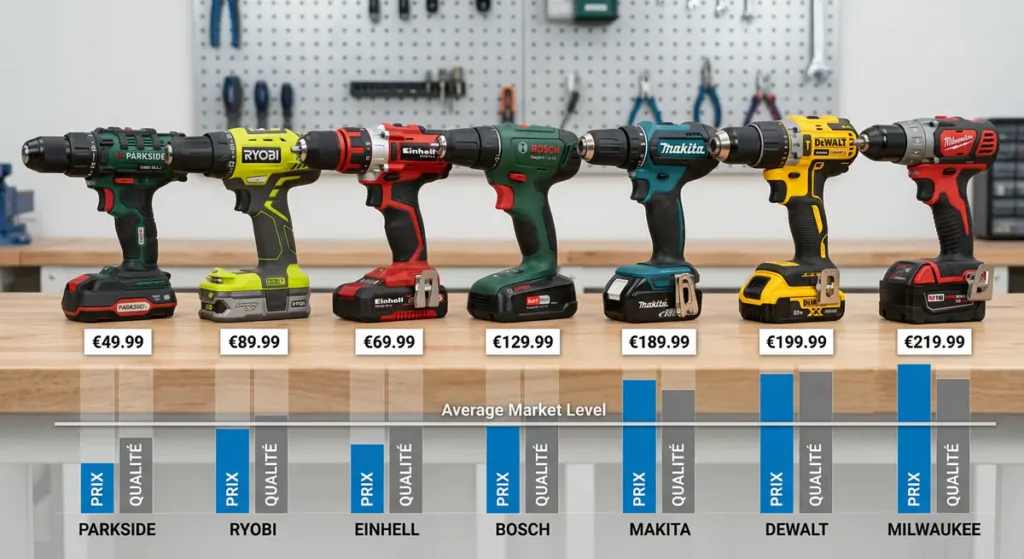 Outils Parkside : avis complet, guide d'achat et vrai verdict terrain 6 Comparatif Parkside versus grandes marques