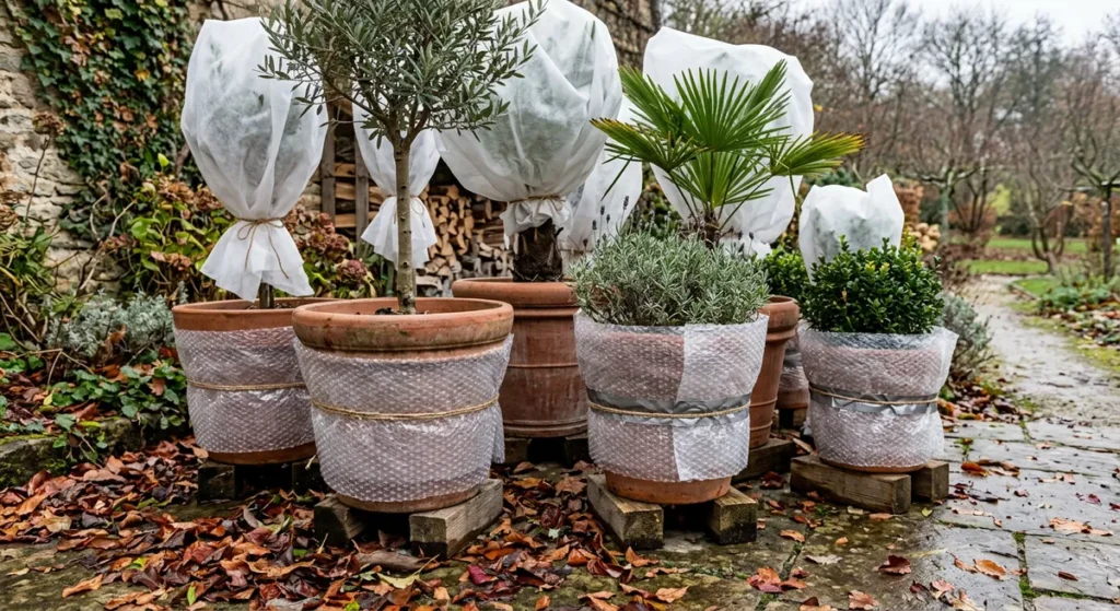 Plantes en pot pour terrasse : sélection et conseils d'aménagement 6 Hivernage des pots de terrasse