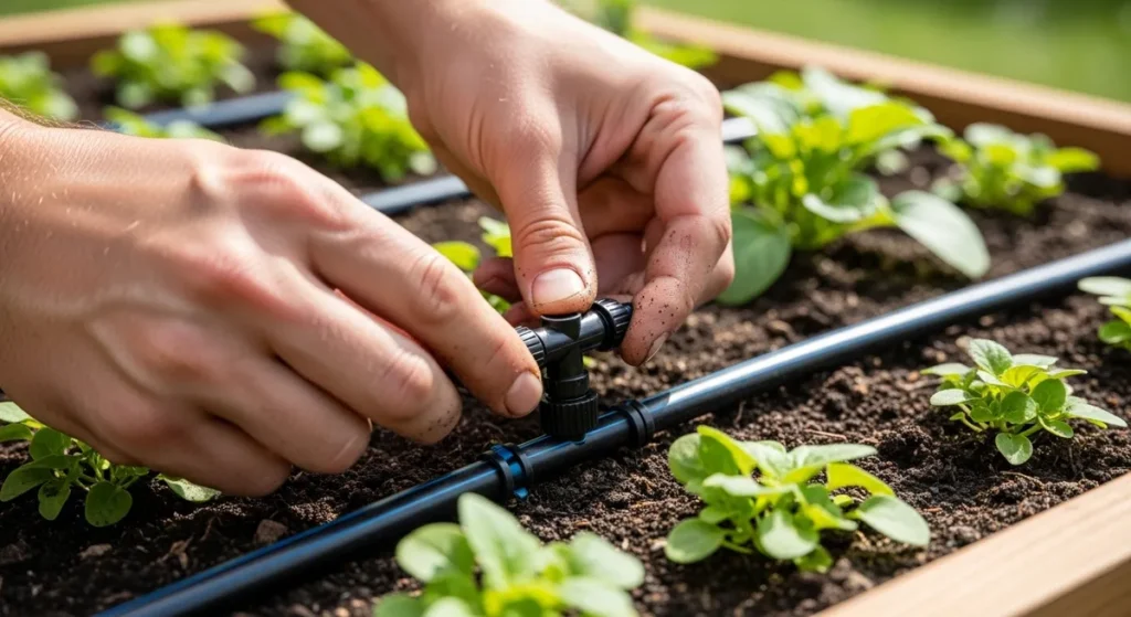 Arrosage goutte à goutte : comprendre le système, choisir le bon matériel et installer son réseau 3 Installation raccord dérivation sur systeme goutte à goutte