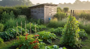 Abri de jardin en palette : construire soi-même pas à pas Jardin potager avec un abri en palettes