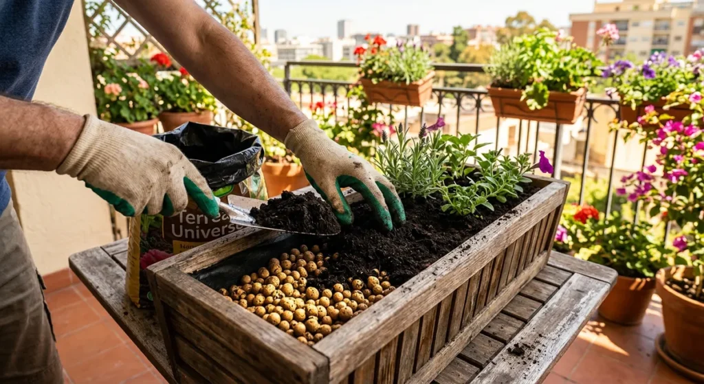 Préparation d'une jardinière