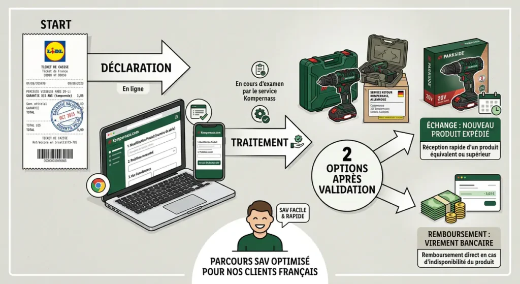 Outils Parkside : avis complet, guide d'achat et vrai verdict terrain 8 Processus garantie et SAV Parkside