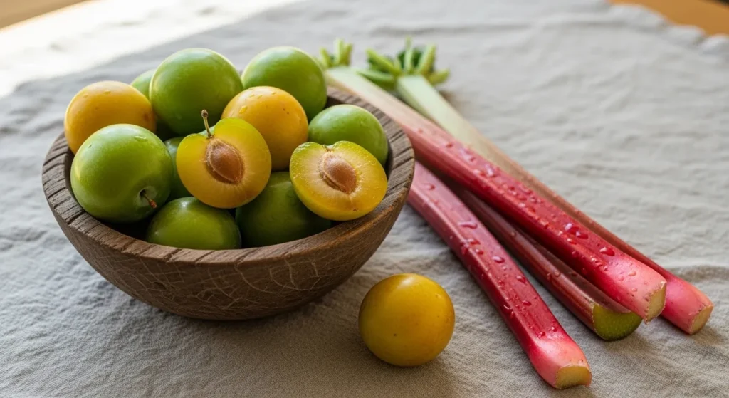 Fruit en r : la liste complète des fruits qui commencent par R 2 Reine Claude et rhubarbe