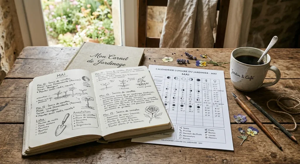 Jardiner avec la Lune : le Guide Malin pour Cultiver au Bon Rythme 4 Carnet de jardinage