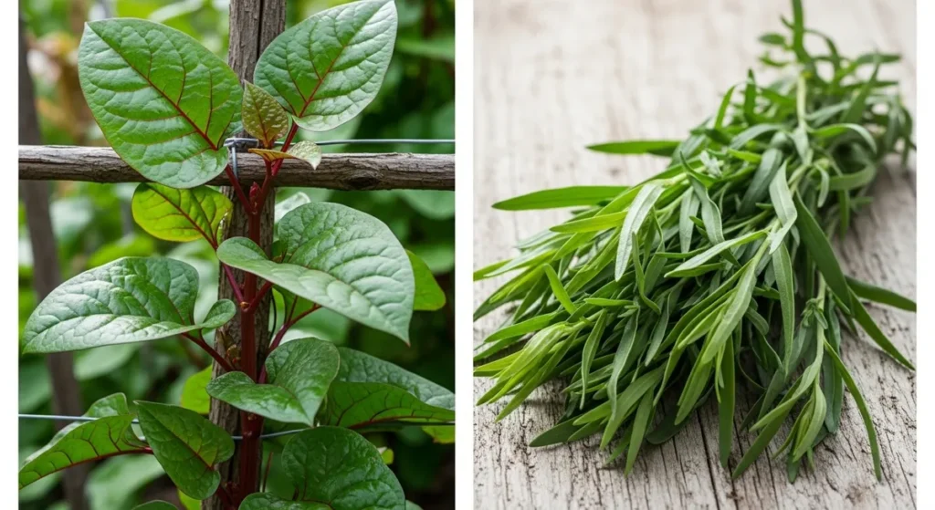 Légume en E : la liste des légumes qui commencent par E 2 Epinards de Malabar et estragon