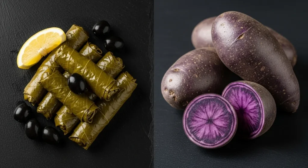 Légume en V : la liste des légumes qui commencent par V 1 Feuilles de vigne en dolmades et vitelottes