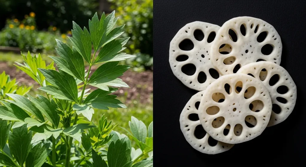 Légume en L : la liste des légumes qui commencent par L 2 Livèche et rhizome de lotus