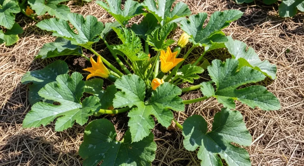Pied de courgette adulte au potager