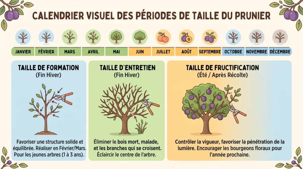Calendrier des périodes de taille du prunier