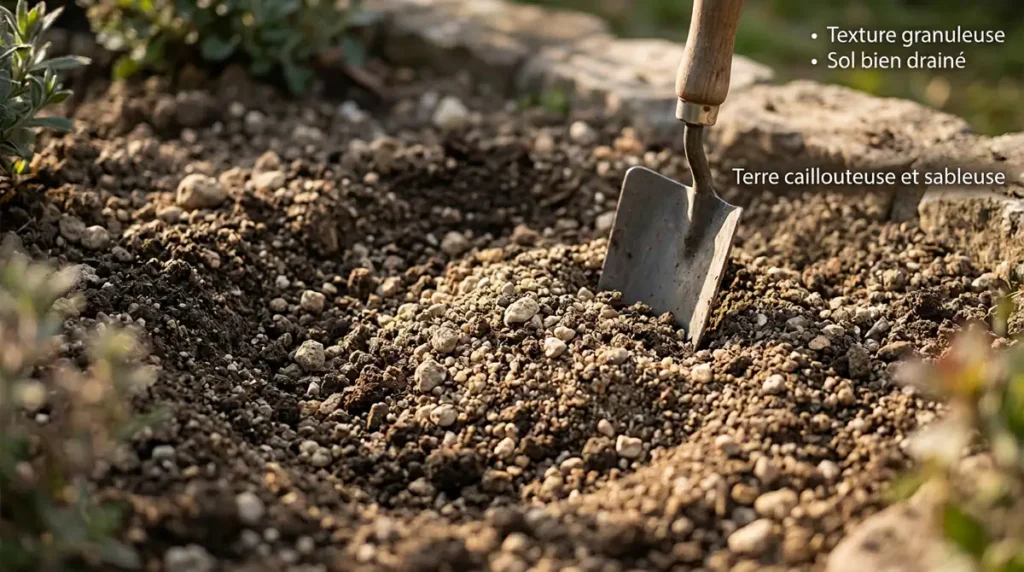 Réussir son arbousier au jardin : emplacement, sol et entretien 2 Sol drainant préparé pour la plantation d'un arbousier