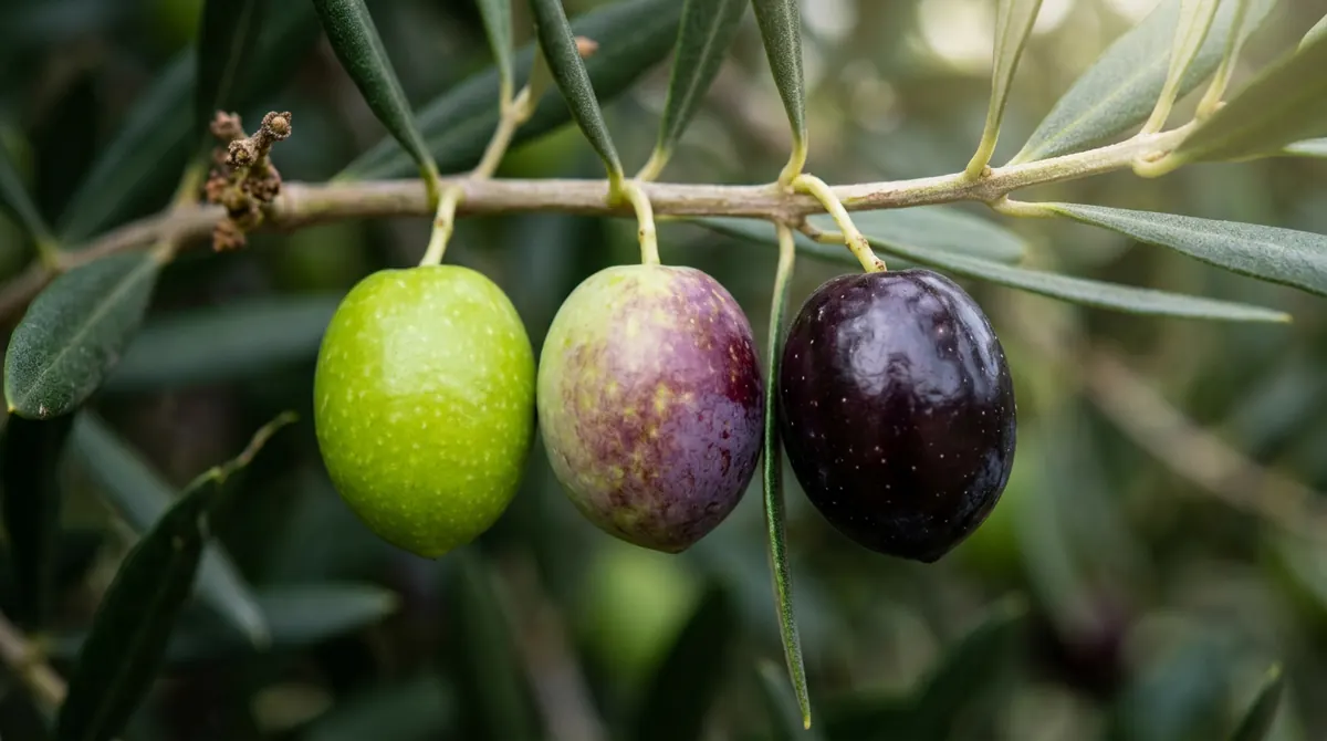 Entretien de l'olivier mois par mois : le calendrier de l'année 5 Trois stades de véraison de l'olive